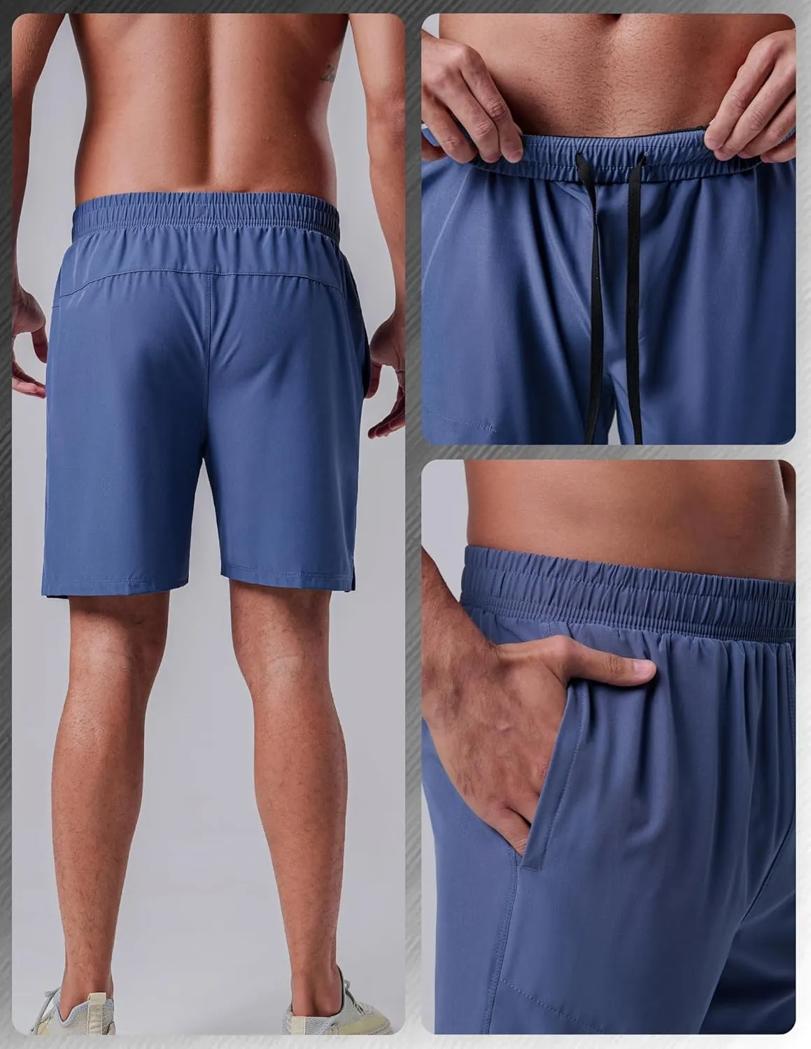 3 Pack: Men's 7" Running Shorts with Compression Liner Pockets, Athletic 2 in 1 Shorts for Workout Gym Quick Dry