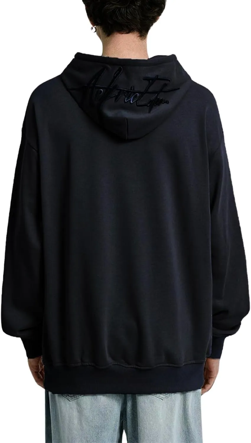 Aelfric Eden Embroidery Hoodies Oversized Y2k Hooded Sweatshirts Unisex Solid Color Hoodie Streetwear Pullover Tops