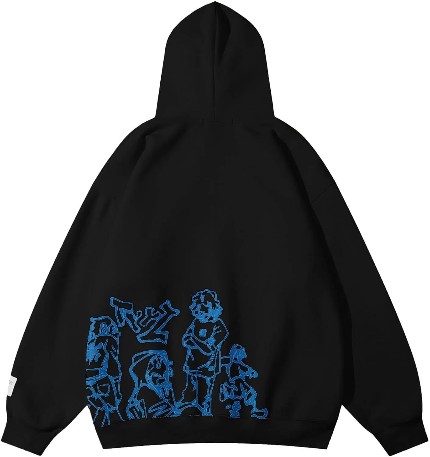 Aelfric Eden Mens Graphic Oversized Hoodie Cartoon Character Print Streetwear Casual hoodies y2k Hooded Sweatshirt