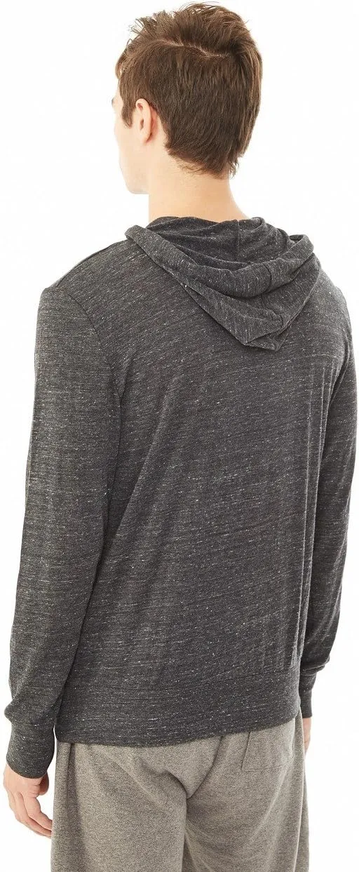 Alternative Men's Hoodie, Eco Zip Up Camo Triblend Jersey Hooded Sweatshirt