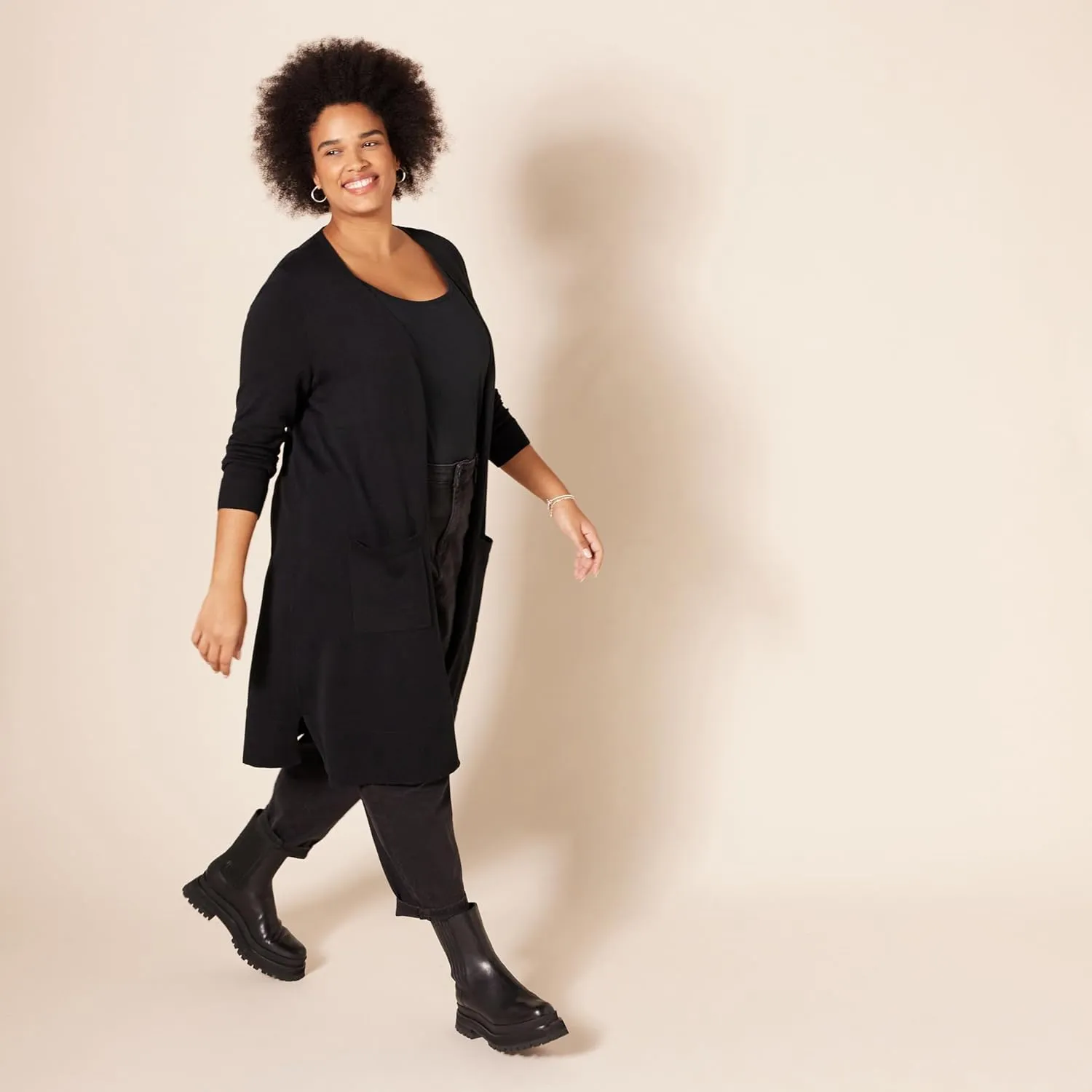 Amazon Essentials Women's Lightweight Longer Length Cardigan Sweater (Available in Plus Size)