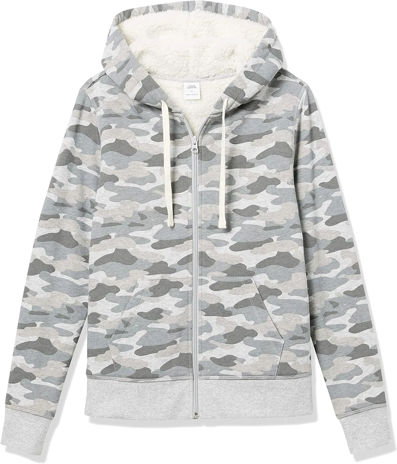 Amazon Essentials Women's Sherpa-Lined Fleece Full-Zip Hooded Jacket (Available in Plus Size)
