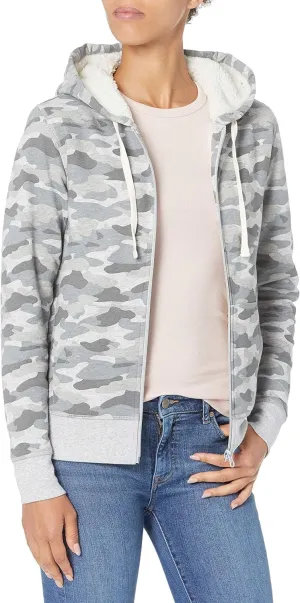 Amazon Essentials Women's Sherpa-Lined Fleece Full-Zip Hooded Jacket (Available in Plus Size)