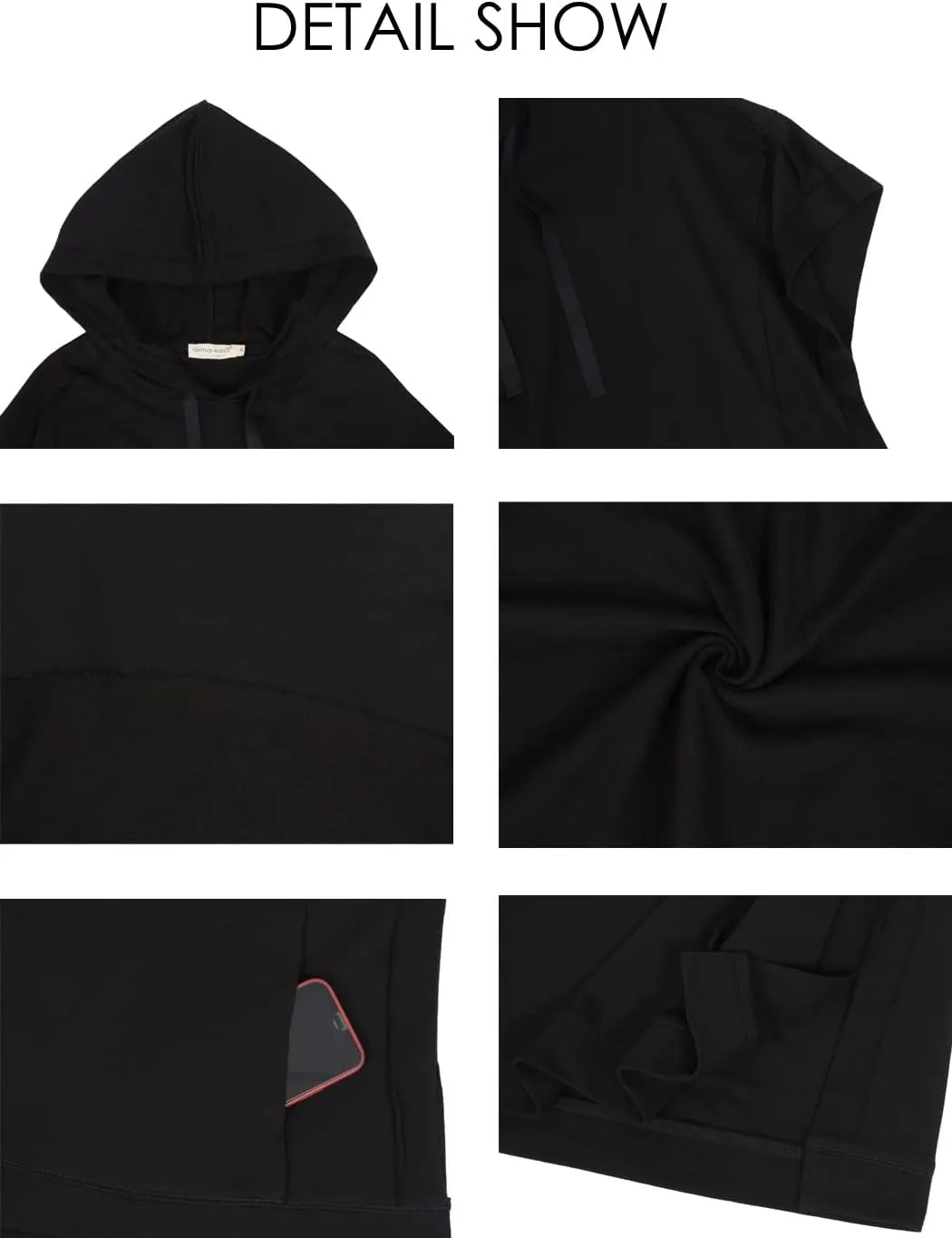 Anna-Kaci Womens Oversized Short Sleeve Hoodie Side Slits Pullover Sweater Top
