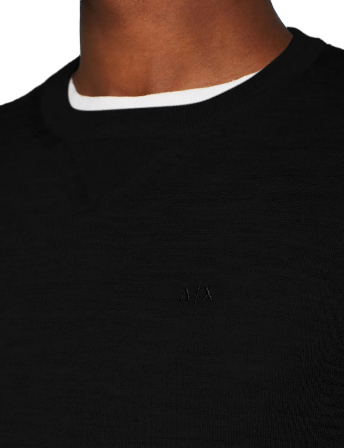 Armani Exchange Men's Merino Wool Pullover Sweater with Small Icon Logo
