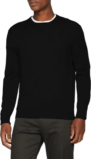 Armani Exchange Men's Merino Wool Pullover Sweater with Small Icon Logo