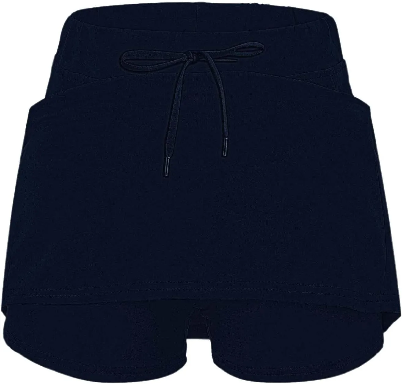 Athletic Skorts for Woman Elastic Hight Waist Drawstring Tennis Golf Skirt with Pockets Solid Color Yoga Shorts