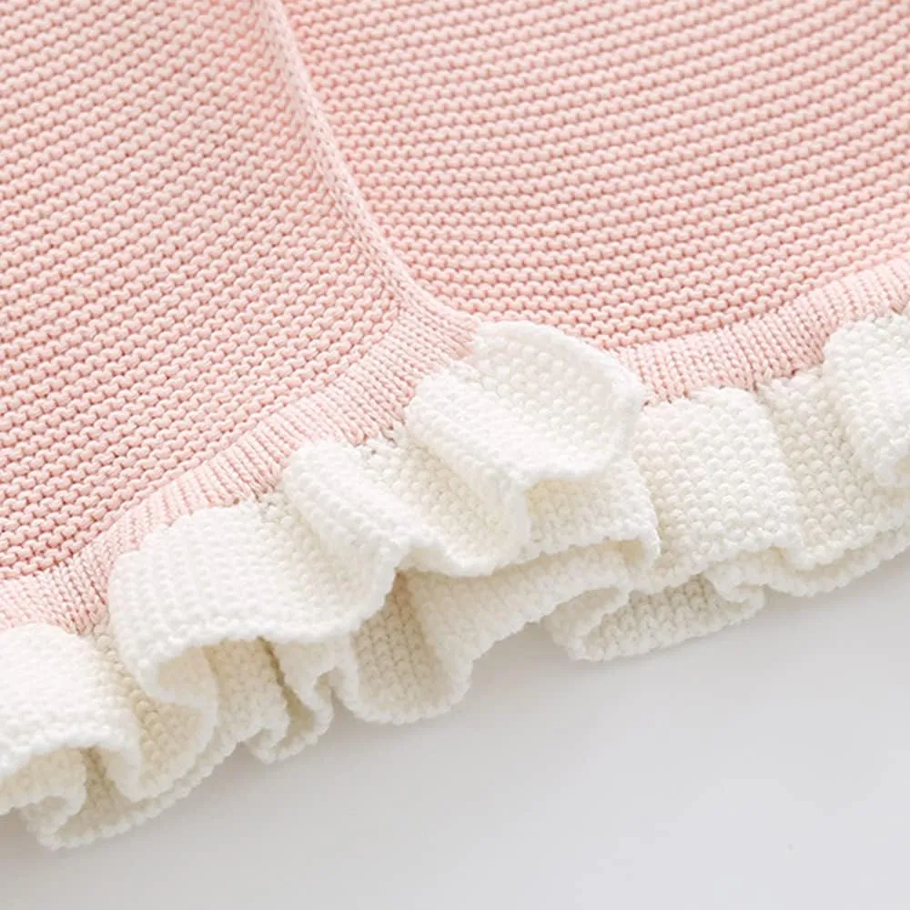 Baby Girls Knitted Cardigan Sweater Crewneck Knit Crochet Button Closure Cardigan Tops Coat Outwear for Toddler