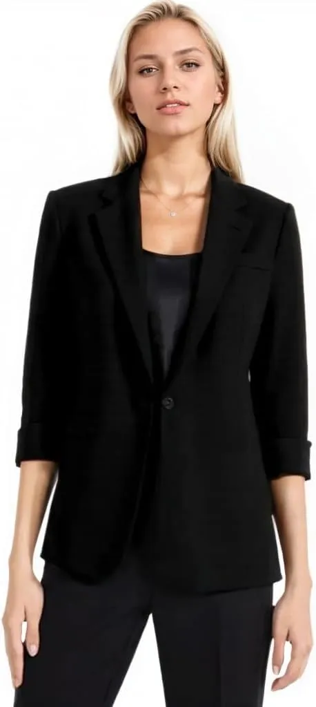 Beninos Womens 3/4 Sleeve Blazers Business Casual Solid Lightweight Suit Jacket Office Blazer