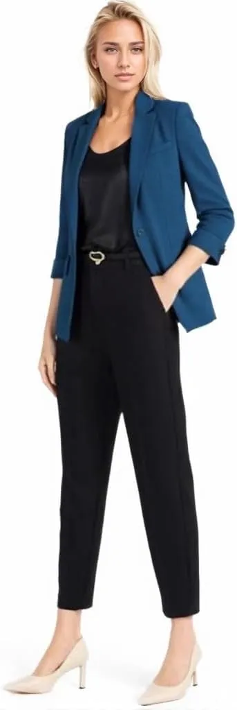 Beninos Womens 3/4 Sleeve Blazers Business Casual Solid Lightweight Suit Jacket Office Blazer