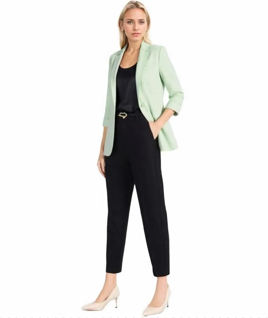 Beninos Womens 3/4 Sleeve Blazers Business Casual Solid Lightweight Suit Jacket Office Blazer