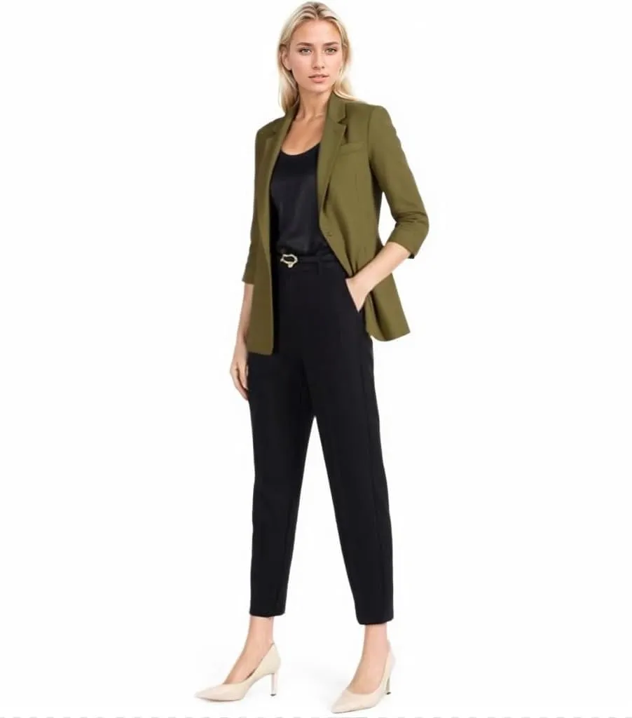 Beninos Womens 3/4 Sleeve Blazers Business Casual Solid Lightweight Suit Jacket Office Blazer
