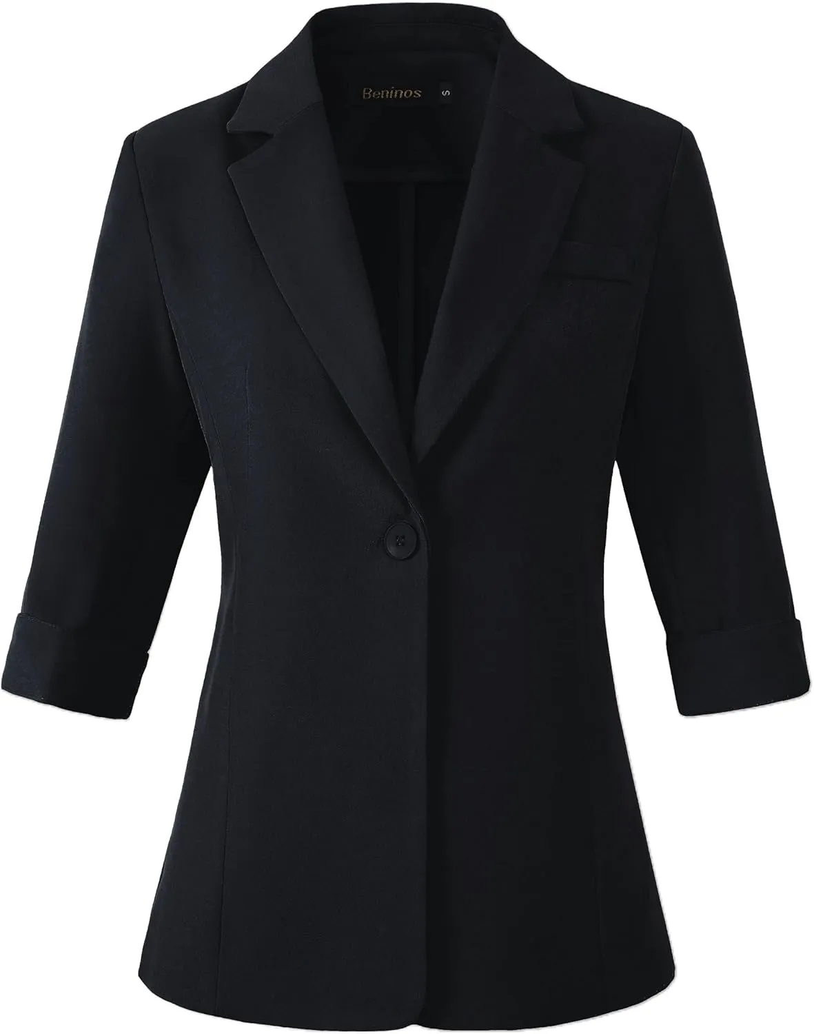 Beninos Womens 3/4 Sleeve Blazers Business Casual Solid Lightweight Suit Jacket Office Blazer