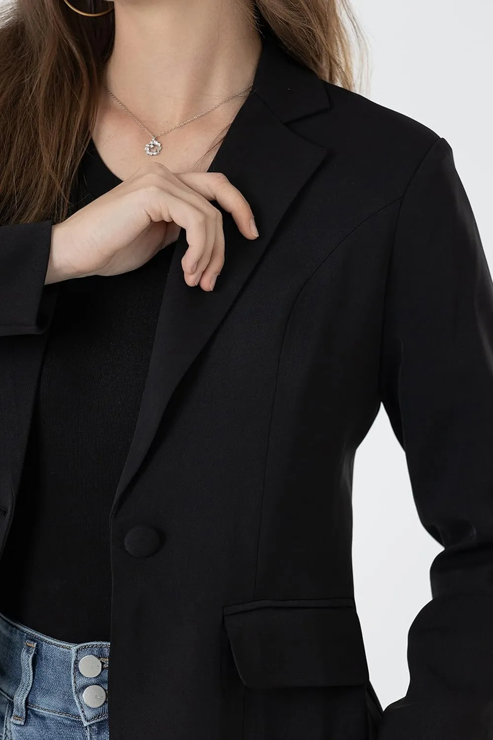 Beninos Womens Business Casual Blazer Office Work Solid Suit Jacket