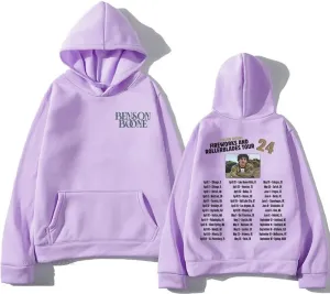Benson Boone World Tour Hoodies for Women Men Hip Hop Sweatshirt Streetwear for Girls Clothes Clothing Fans Tops