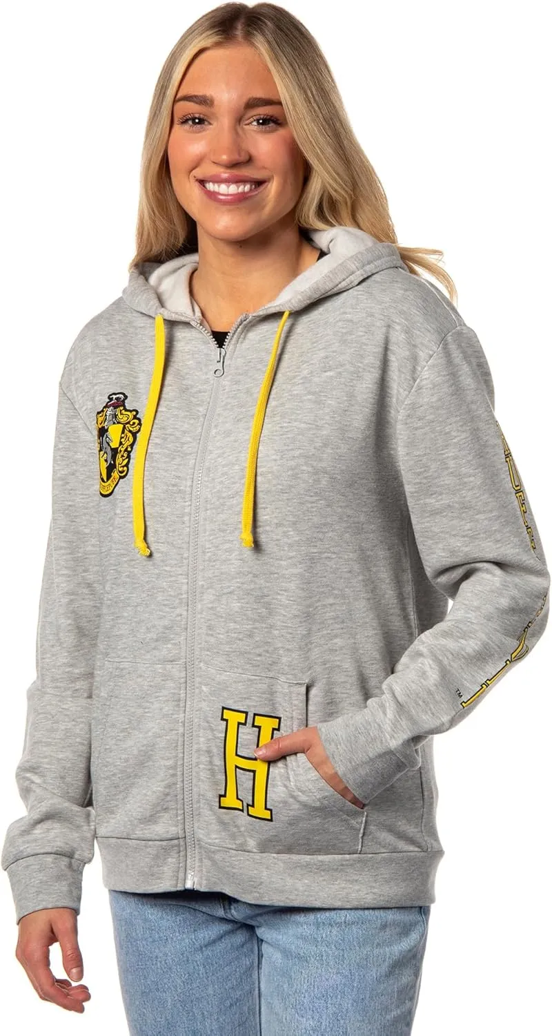 Bioworld Harry Potter Womens Hogwarts Alumni House Crest Lightweight Zip-Up Hoodie