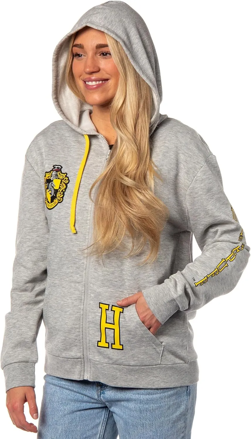 Bioworld Harry Potter Womens Hogwarts Alumni House Crest Lightweight Zip-Up Hoodie