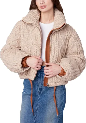 [BLANKNYC] Womens Sweater Puffer Hybrid Jacket