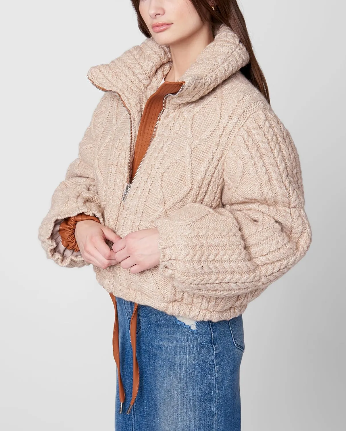 [BLANKNYC] Womens Sweater Puffer Hybrid Jacket