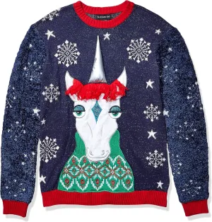 Blizzard Bay Men's Ugly Christmas Sweater Unicorn
