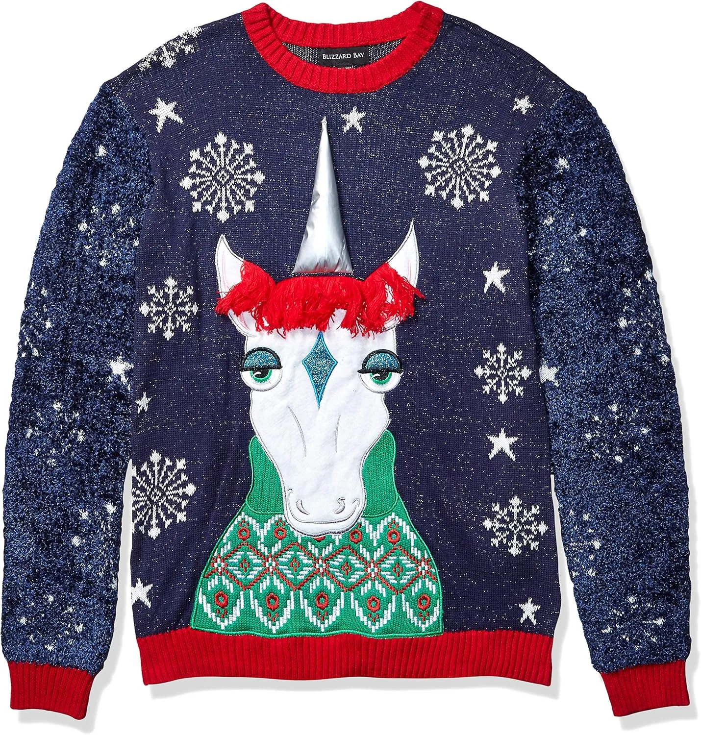 Blizzard Bay Men's Ugly Christmas Sweater Unicorn