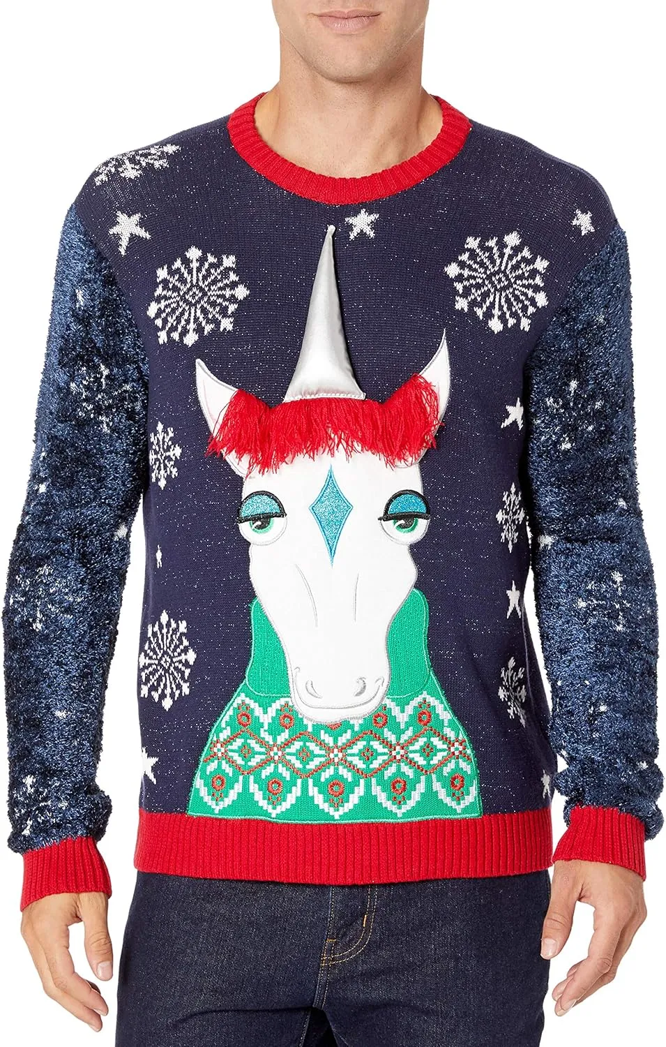 Blizzard Bay Men's Ugly Christmas Sweater Unicorn