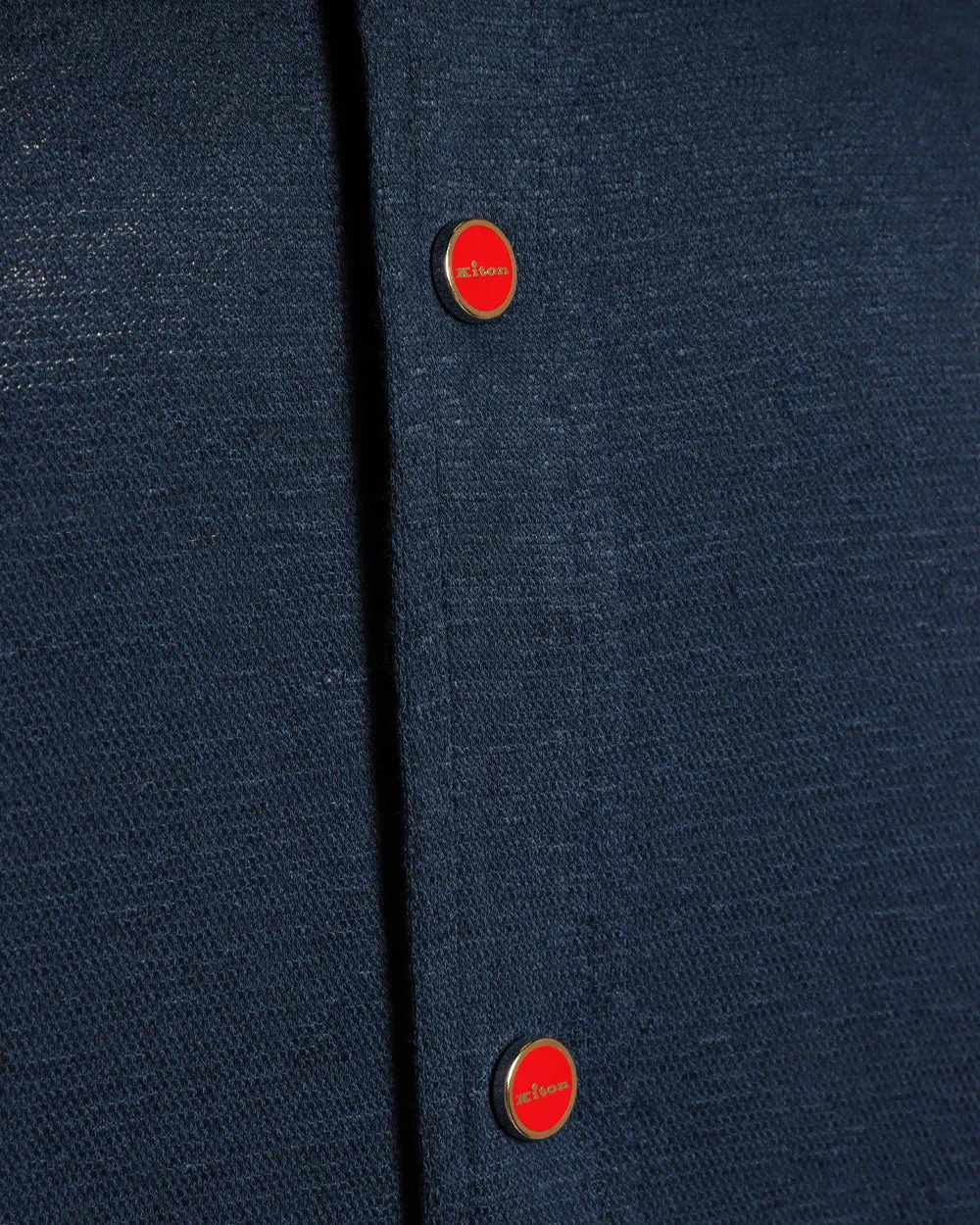 Blue Linen Blend Mariano Hooded Knit Shirt Jacket