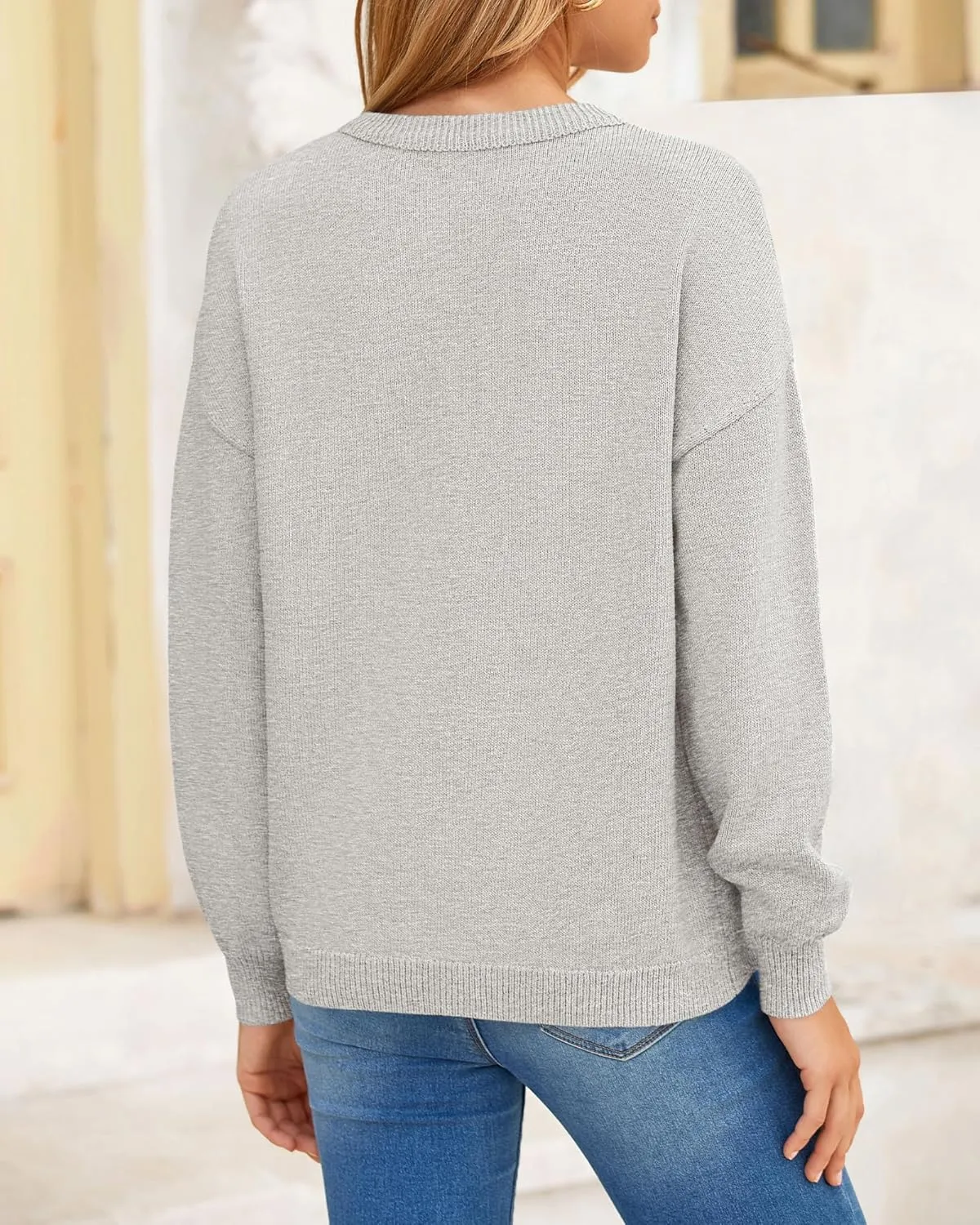 BTFBM Womens Loose Pullover Sweaters Fall Winter Clothes 2025 Crewneck Slouchy Sweater Long Sleeve Casual Knitted Tops