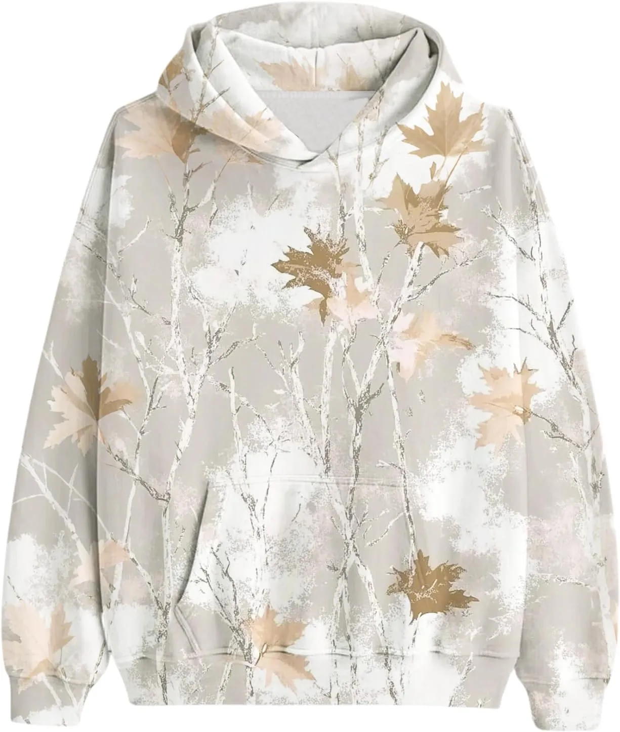 Camo Sweatsuits for Women Set 2 Piece,Womens Camo Hoodie Maple Leaf Print Oversized Sweaters Sweatshirt Sweatpants