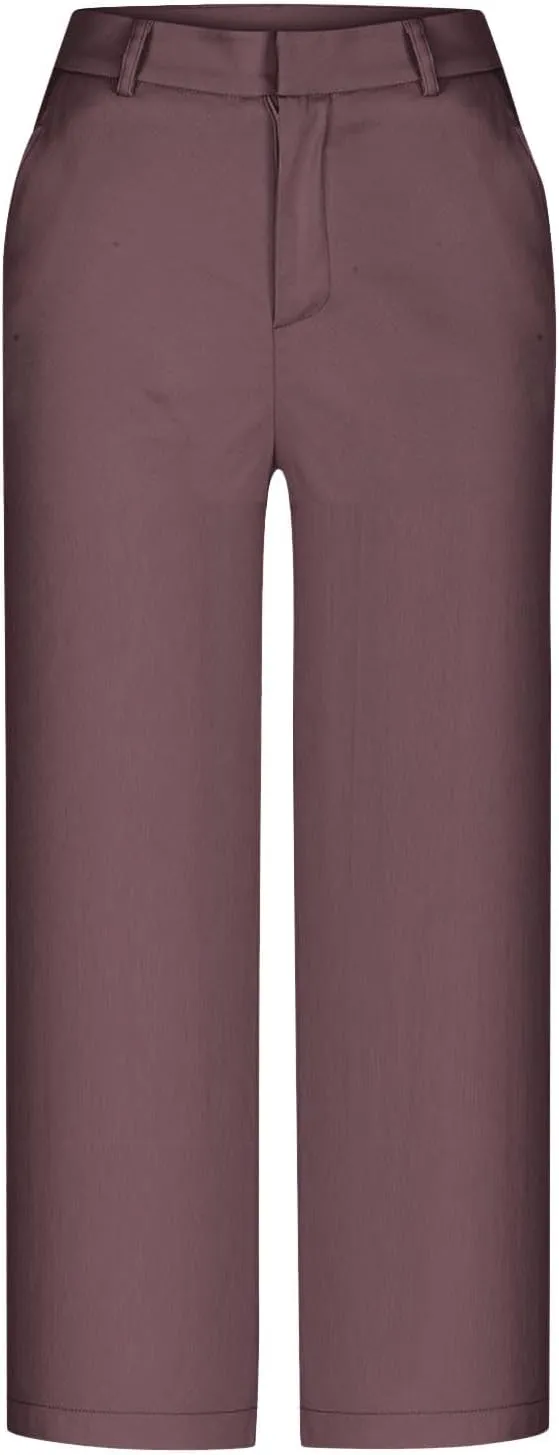 Capri Pants for Women Business Casual Loose Fit Work Cropped Trousers High Waisted Stretchy Capris with Pocket