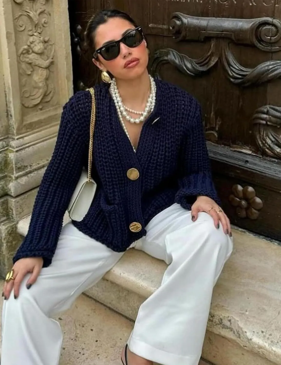 Cardigan Sweaters for Women Sweaters Womens Knit Cardigan Long Sleeve Open Front Button Down Jacket with Pockets