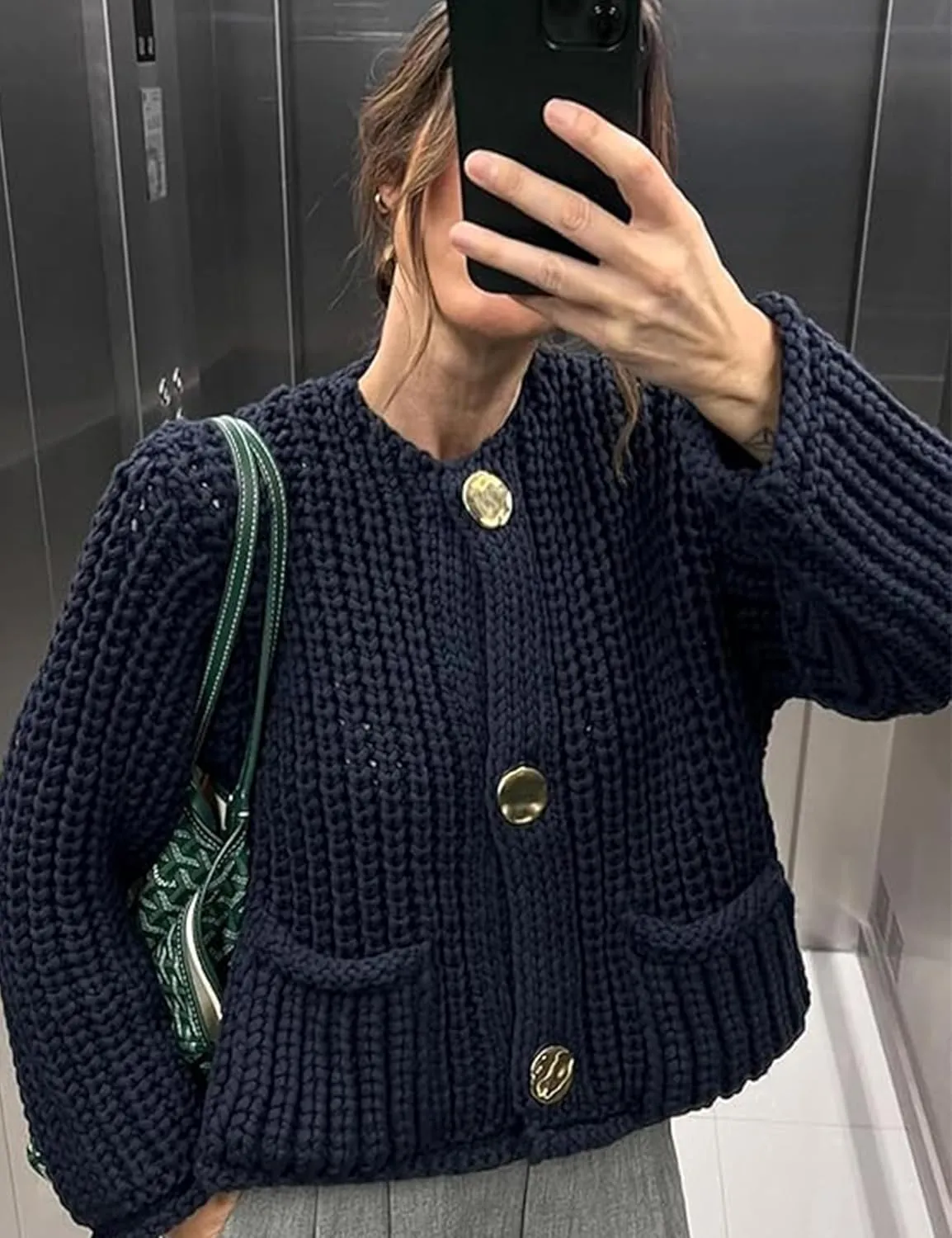 Cardigan Sweaters for Women Sweaters Womens Knit Cardigan Long Sleeve Open Front Button Down Jacket with Pockets