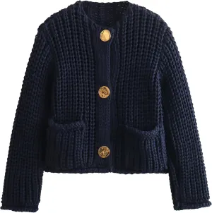 Cardigan Sweaters for Women Sweaters Womens Knit Cardigan Long Sleeve Open Front Button Down Jacket with Pockets