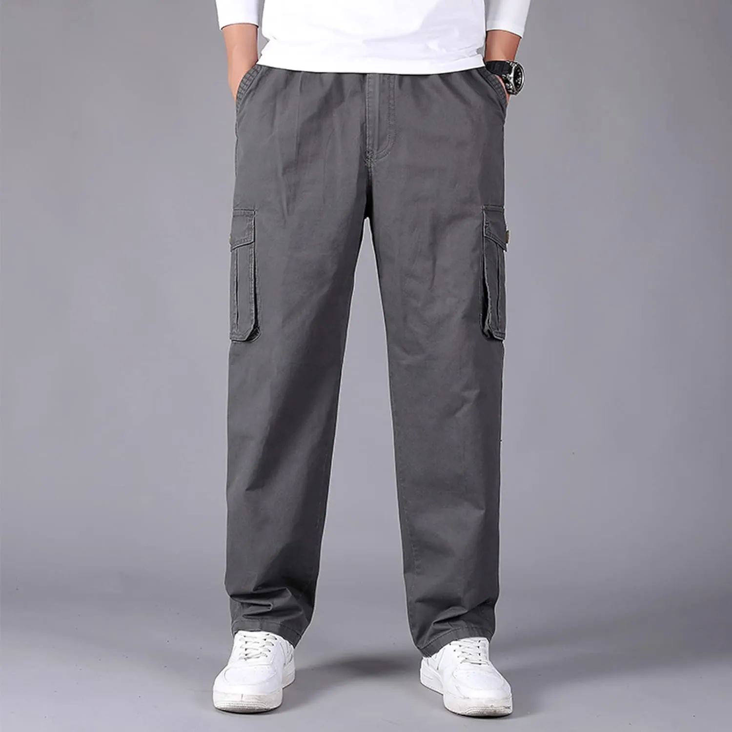 Cargo Pants for Men,Mens Pants Cargo Joggers Fleece Sweatpants Casual Slim Fit Pant Chino Trousers with Pockets