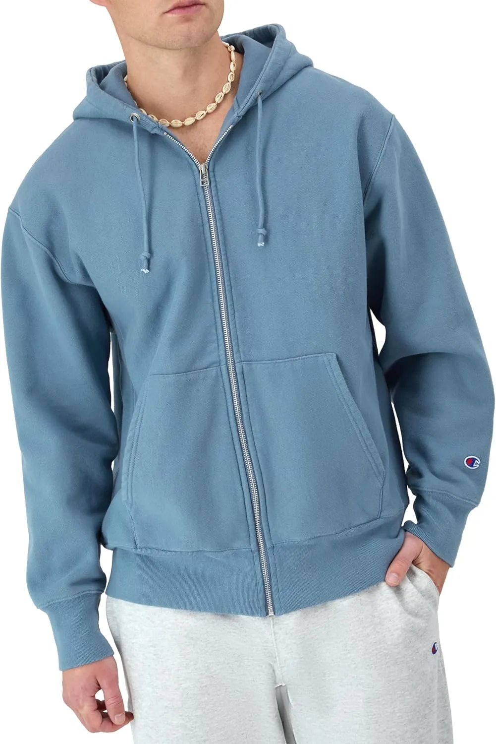 Champion Men's Zip-Up Hoodie, Reverse Weave, Sweatshirt, Fleece Zip-Up Hoodie For Men
