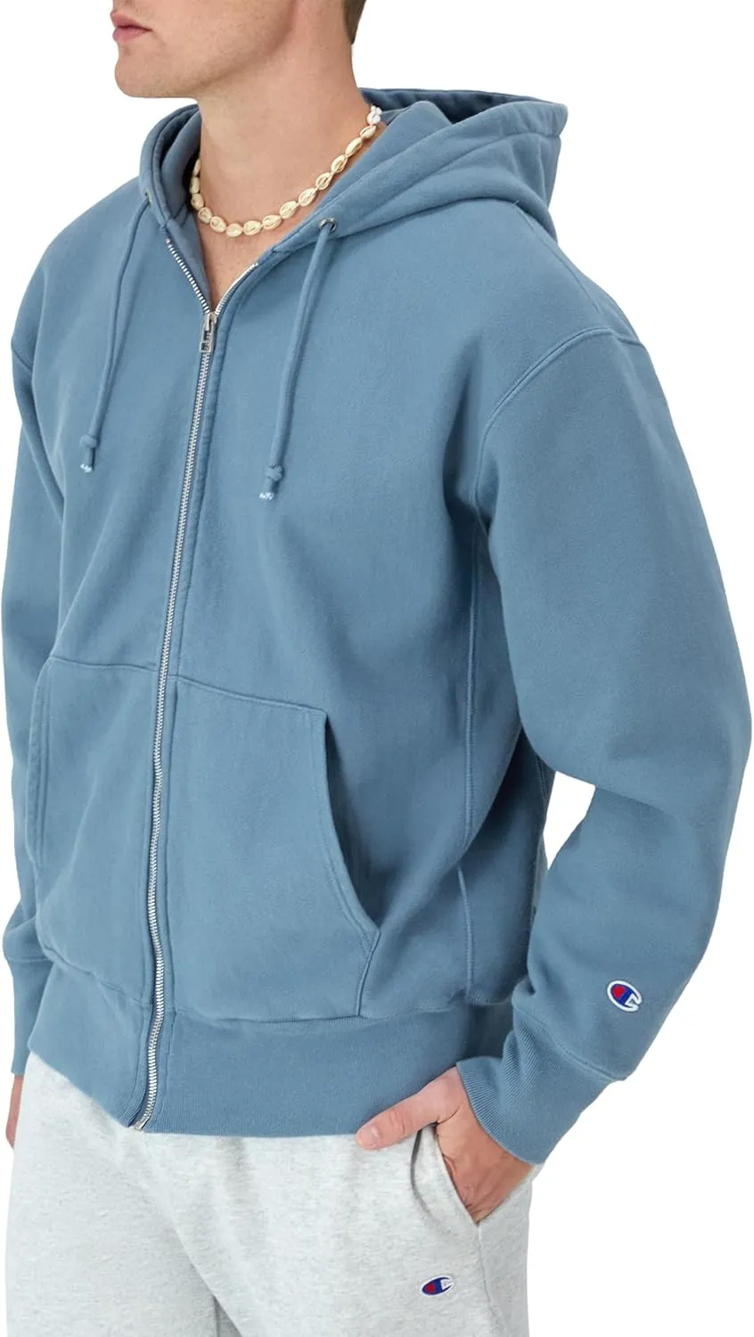 Champion Men's Zip-Up Hoodie, Reverse Weave, Sweatshirt, Fleece Zip-Up Hoodie For Men
