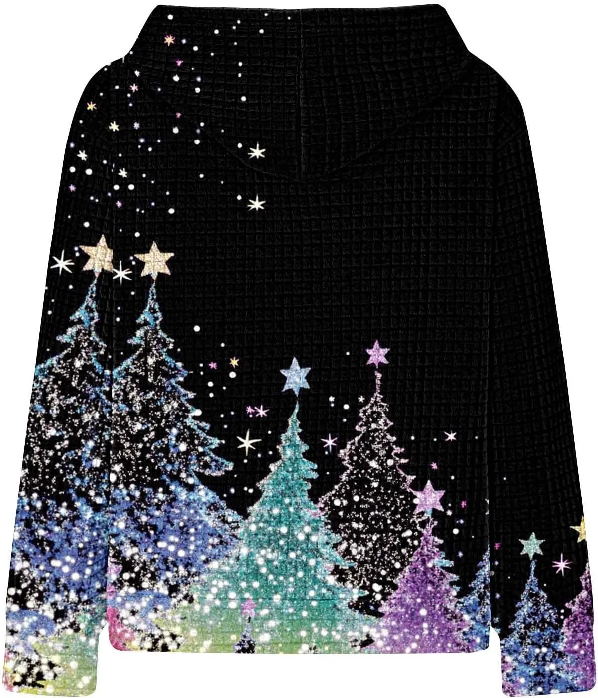 Christmas Hoodies for Women Glitter Xmas Tree Graphic Long Sleeve Sweatshirts Oversized Casual Funny Holiday Pullover