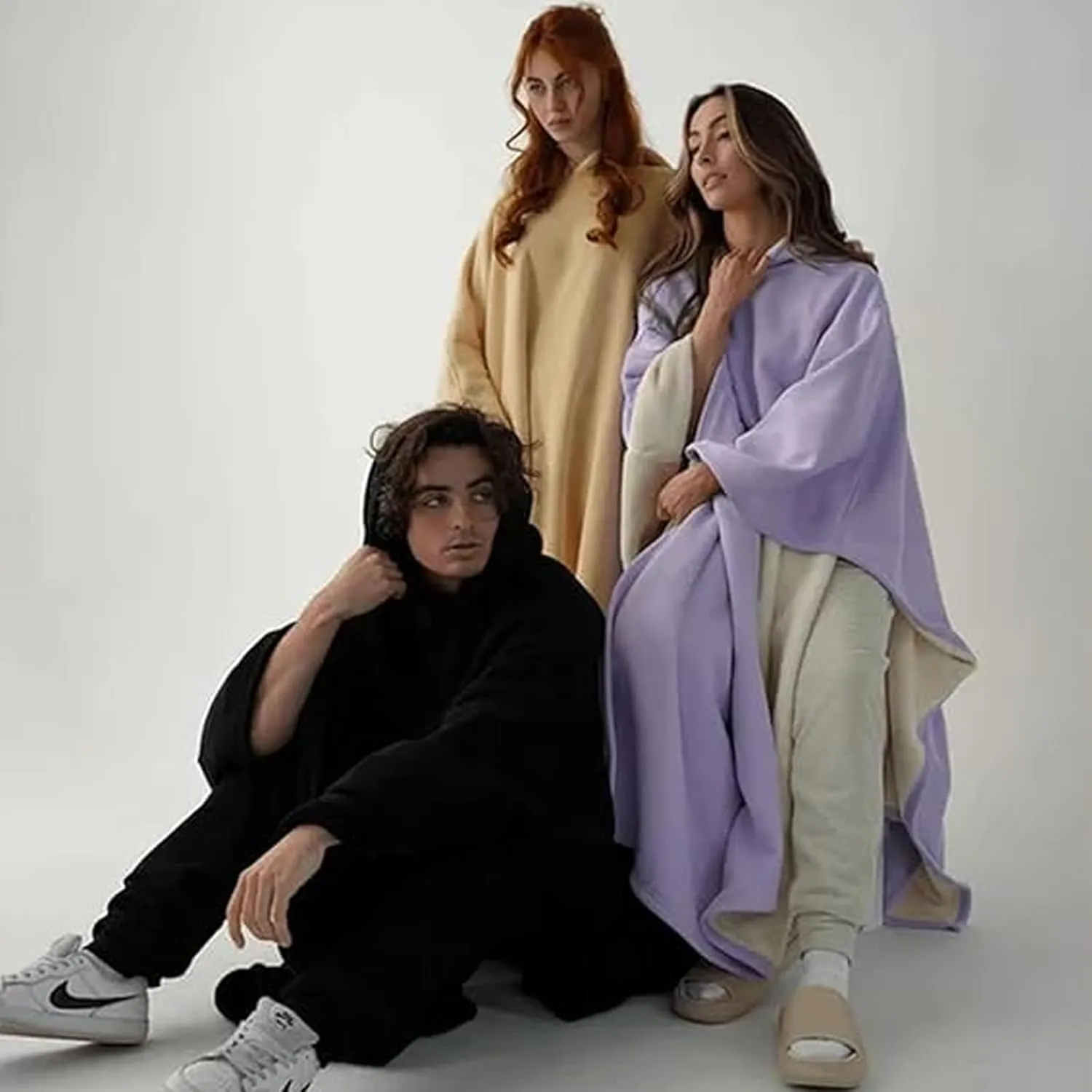 Cloak Hoodie, Weighted Cloak Hoodie, Oversized Long Sleeve Sweatshirt for Women Men