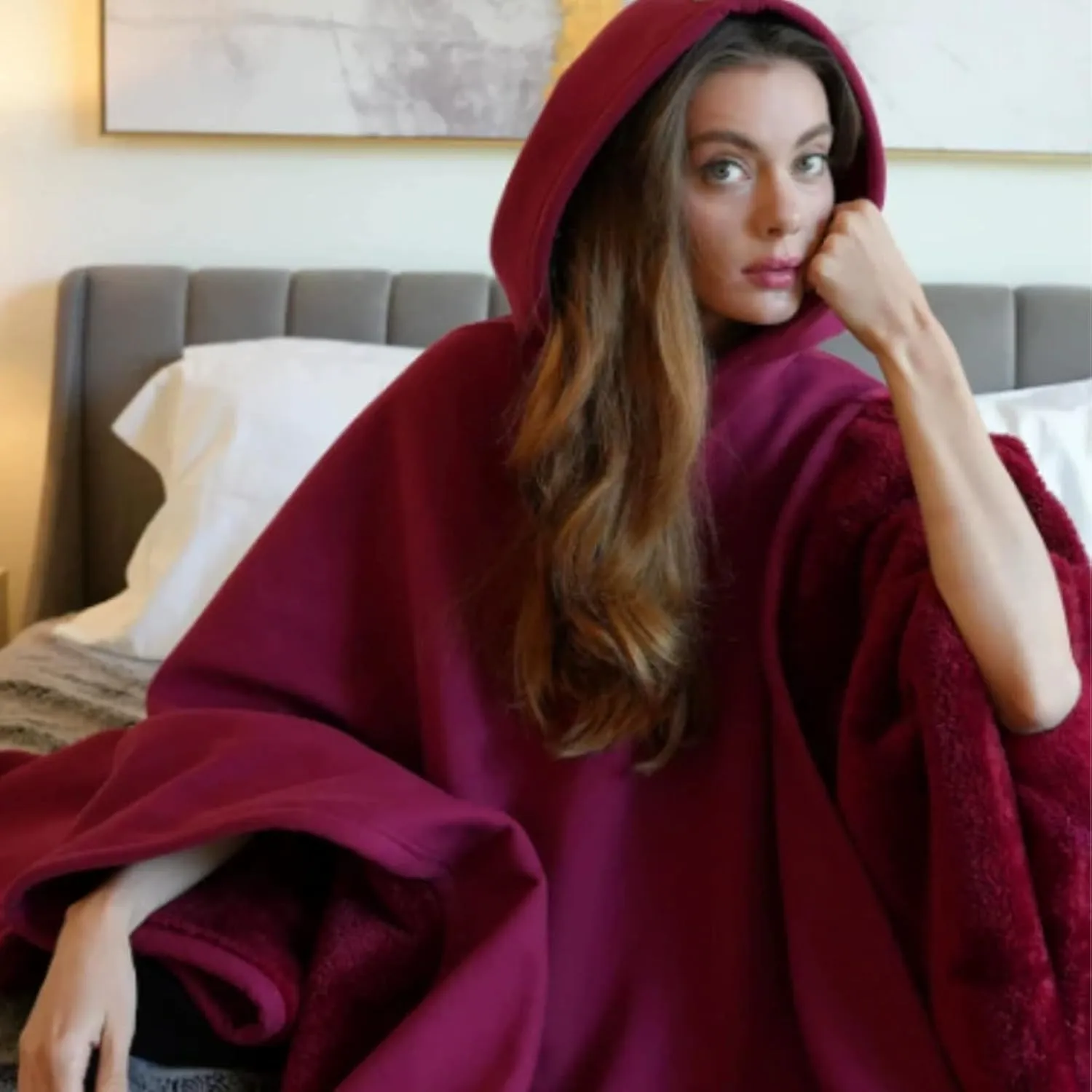 Cloak Hoodie, Weighted Cloak Hoodie, Oversized Long Sleeve Sweatshirt for Women Men