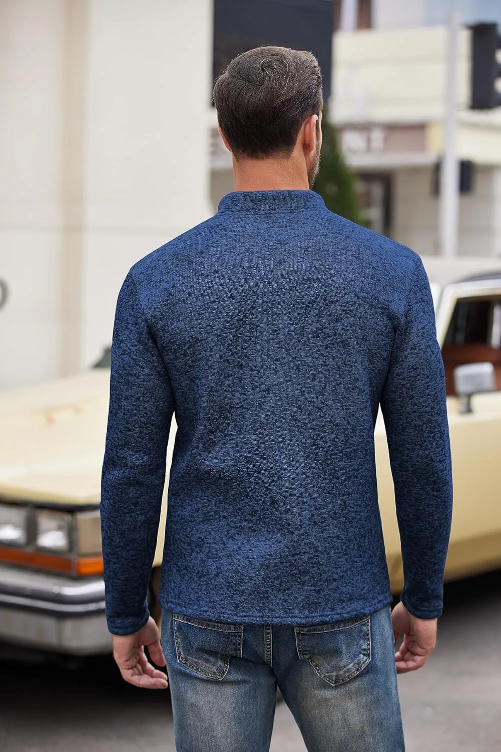 COOFANDY Men's Casual Henley Pullover Sweatshirt Thermal Fleece Slim Fit Sweater