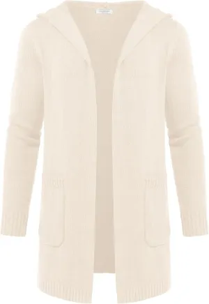 COOFANDY Mens Long Open Front Cardigan Sweater Lightweight Hooded Knitted Cardigan Sweaters with Pockets