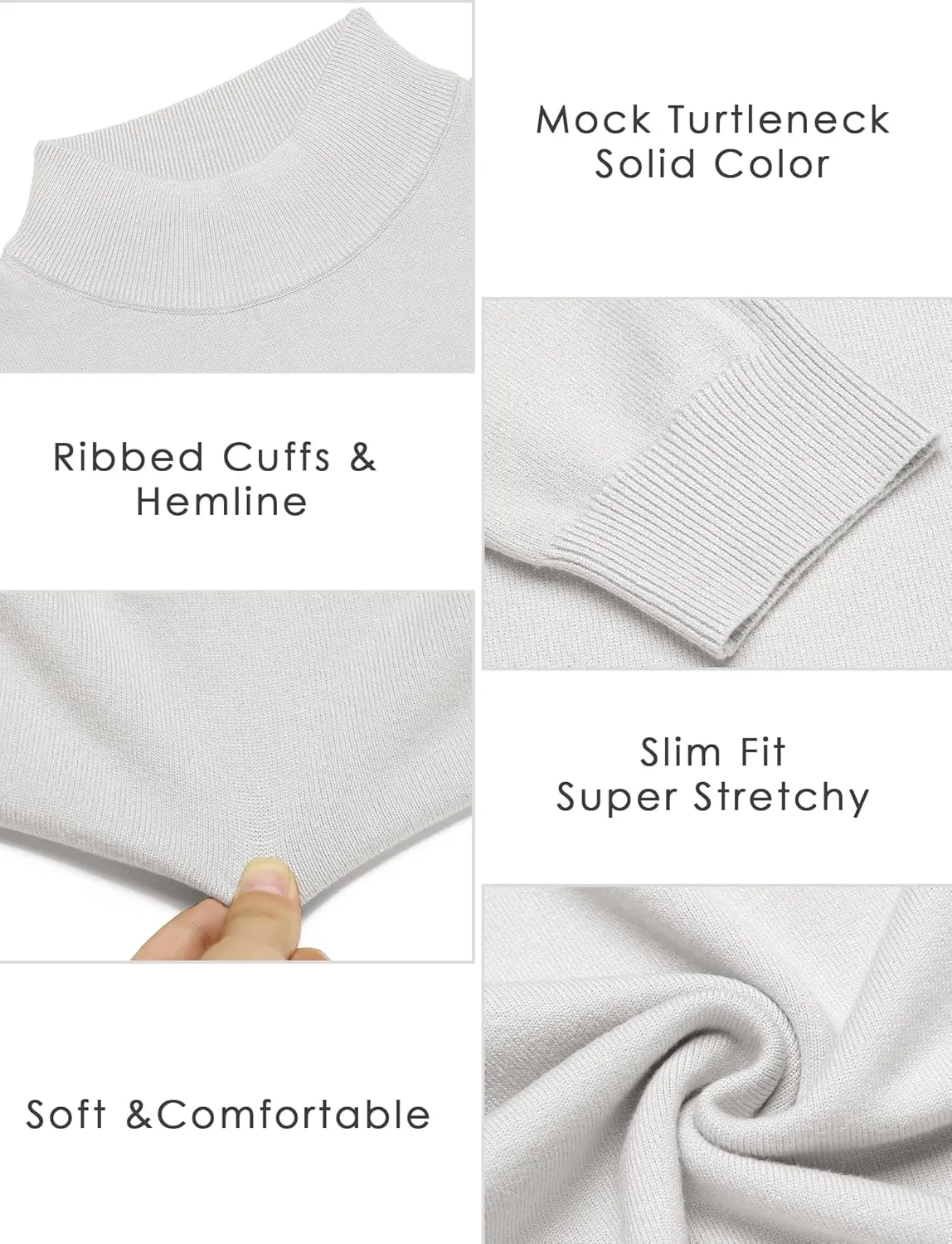 COOFANDY Men's Slim Fit Mock Turtleneck Pullover Sweater Casual Basic Knitted Thermal Sweaters