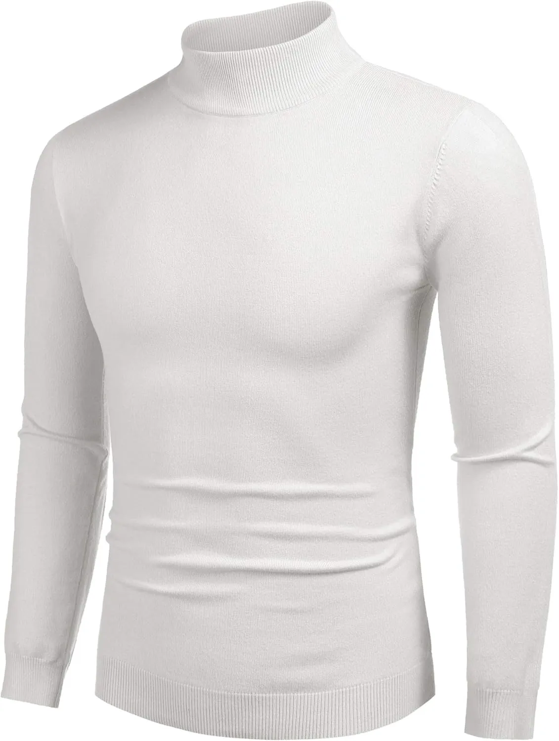 COOFANDY Men's Slim Fit Mock Turtleneck Pullover Sweater Casual Basic Knitted Thermal Sweaters