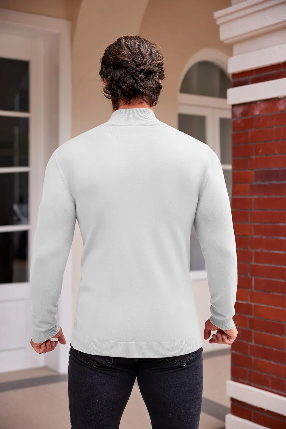 COOFANDY Men's Slim Fit Mock Turtleneck Pullover Sweater Casual Basic Knitted Thermal Sweaters