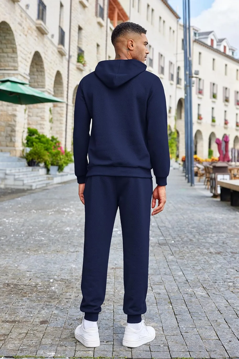 COOFANDY Men's Tracksuits 2 Pieces Waffle Hoodies Sweatsuit Sets Sports Jogging Suit Set