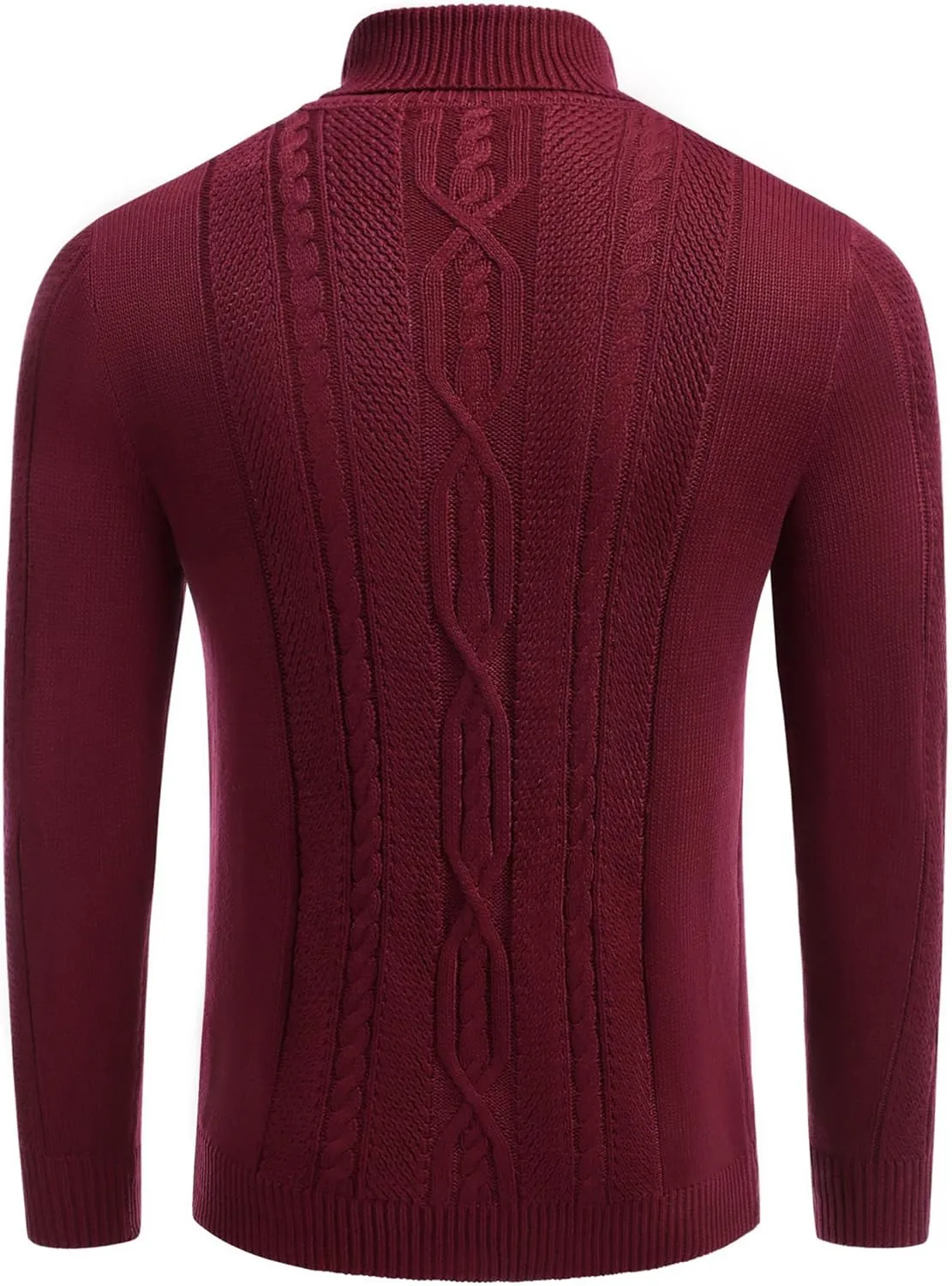 COOFANDY Men's Turtleneck Sweater Slim Fit Casual Warm Twisted Knitted Pullover Sweaters
