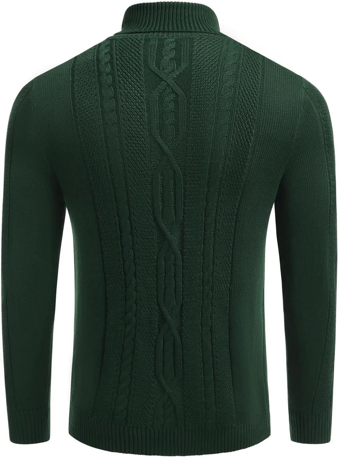 COOFANDY Men's Turtleneck Sweater Slim Fit Casual Warm Twisted Knitted Pullover Sweaters