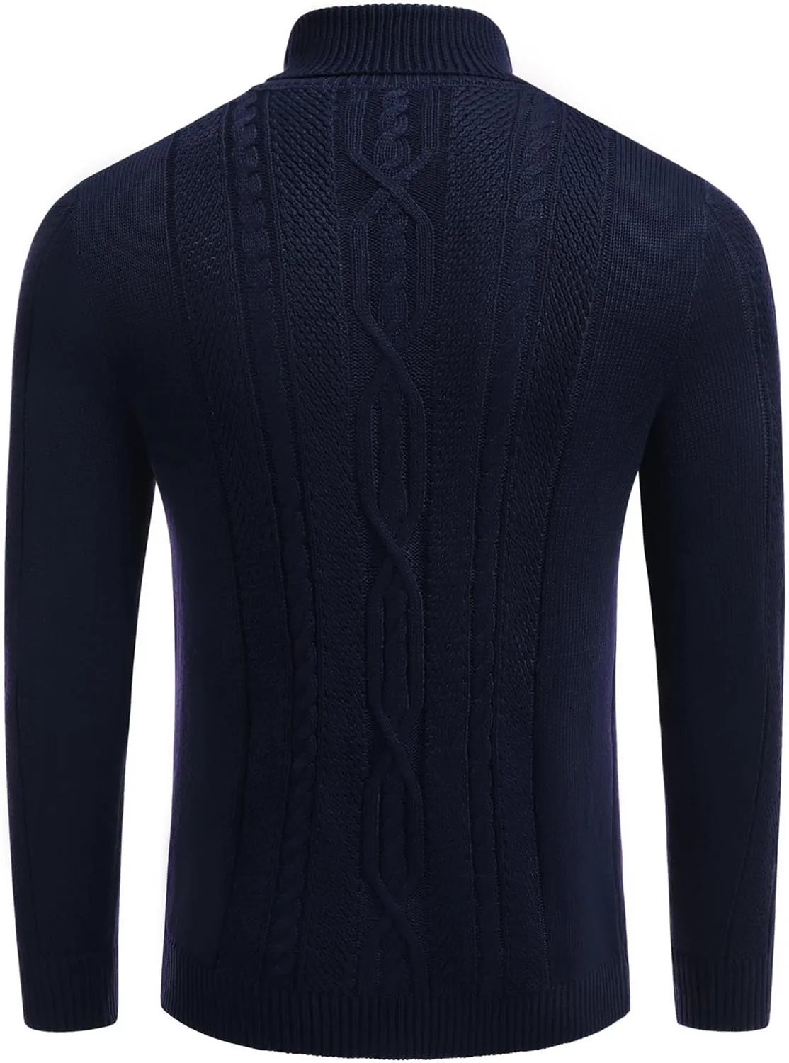 COOFANDY Men's Turtleneck Sweater Slim Fit Casual Warm Twisted Knitted Pullover Sweaters