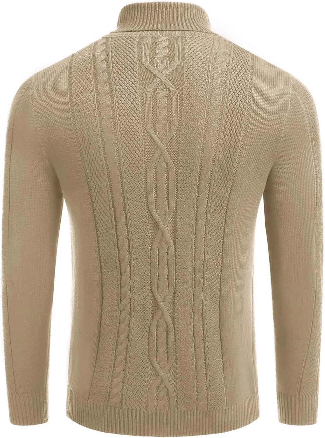 COOFANDY Men's Turtleneck Sweater Slim Fit Casual Warm Twisted Knitted Pullover Sweaters