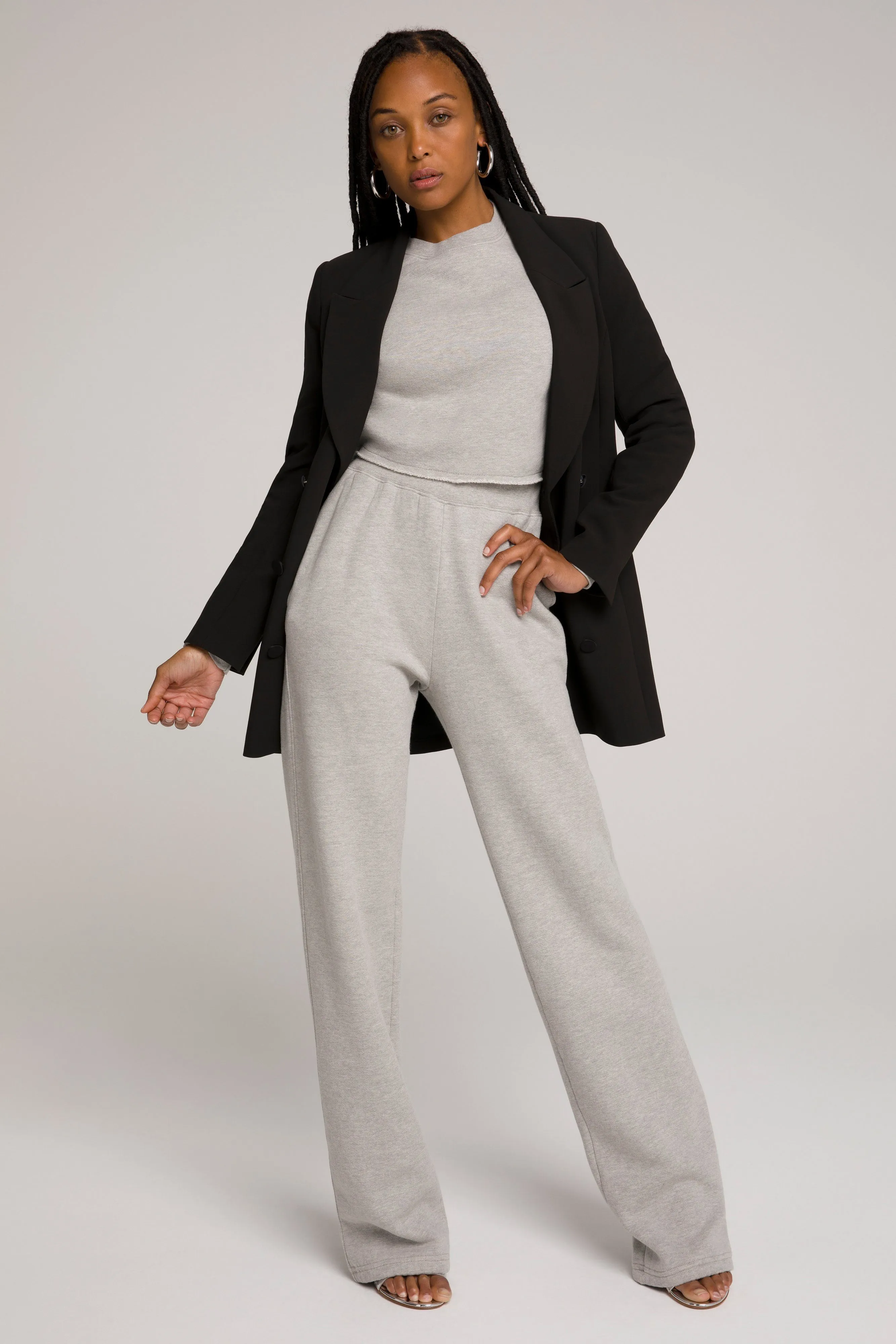 CROPPED & COOL SWEATSHIRT | HEATHER GREY001